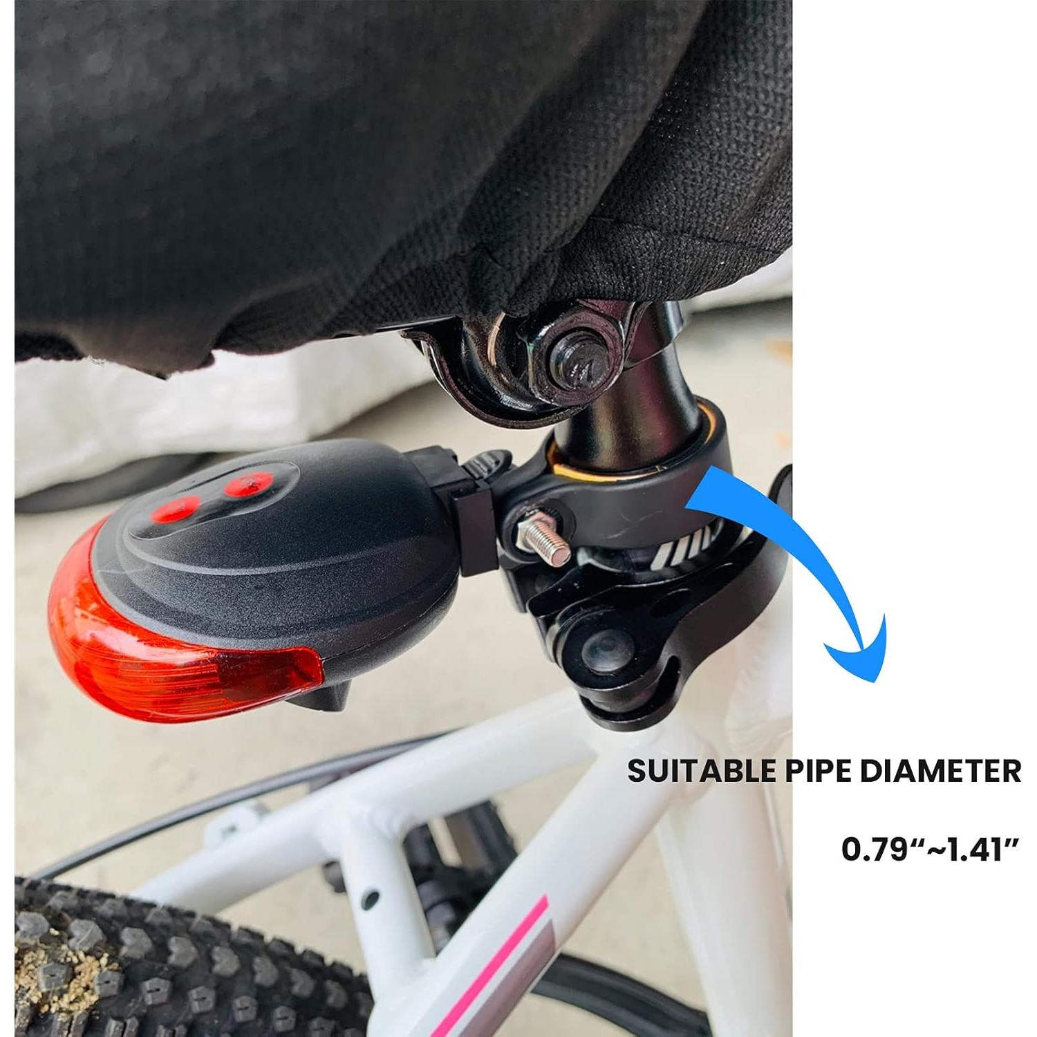 Luz Trasera de Bicicleta EWUHRY con 5 LED y 2 Rayos Láser