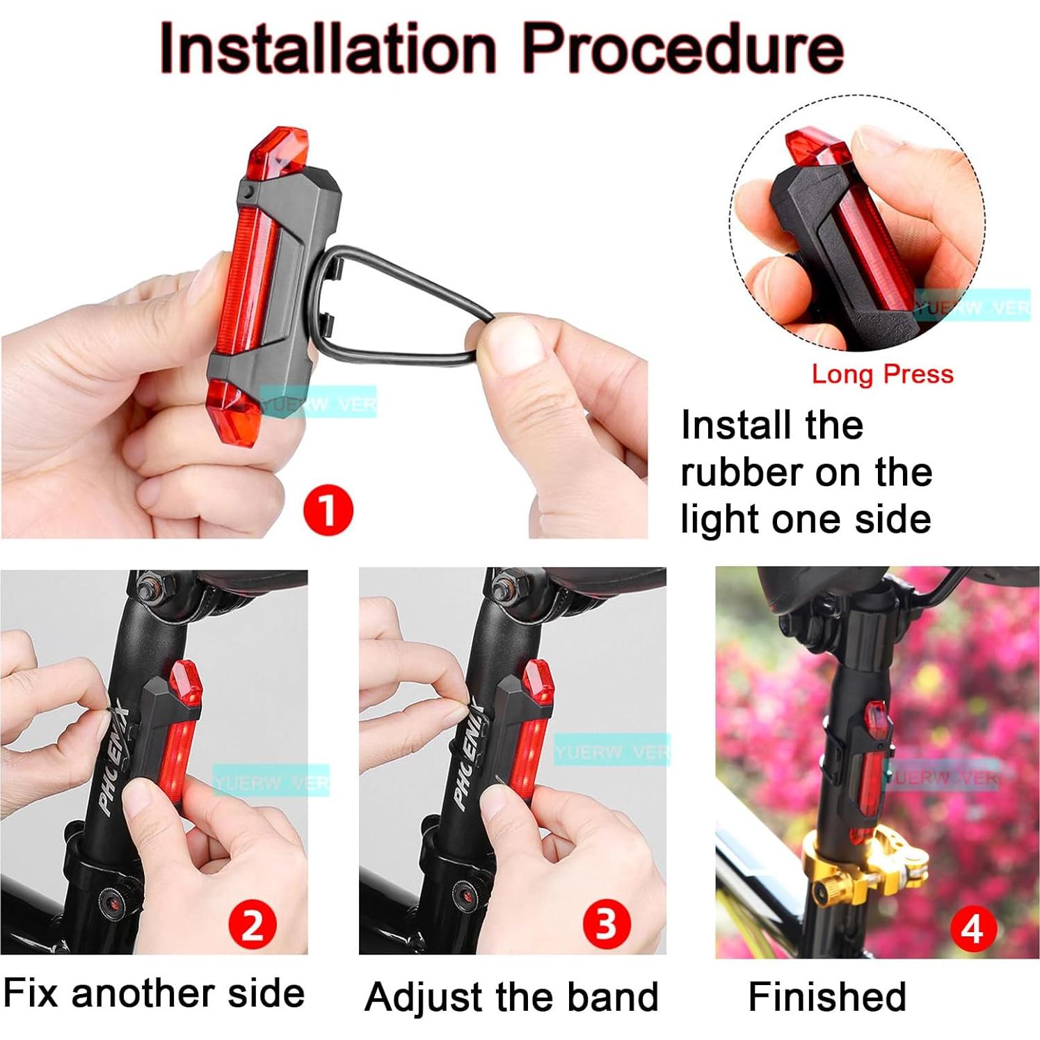 Juego de Luces de Bicicleta YUERWOVER Recargables IPX4/IPX6