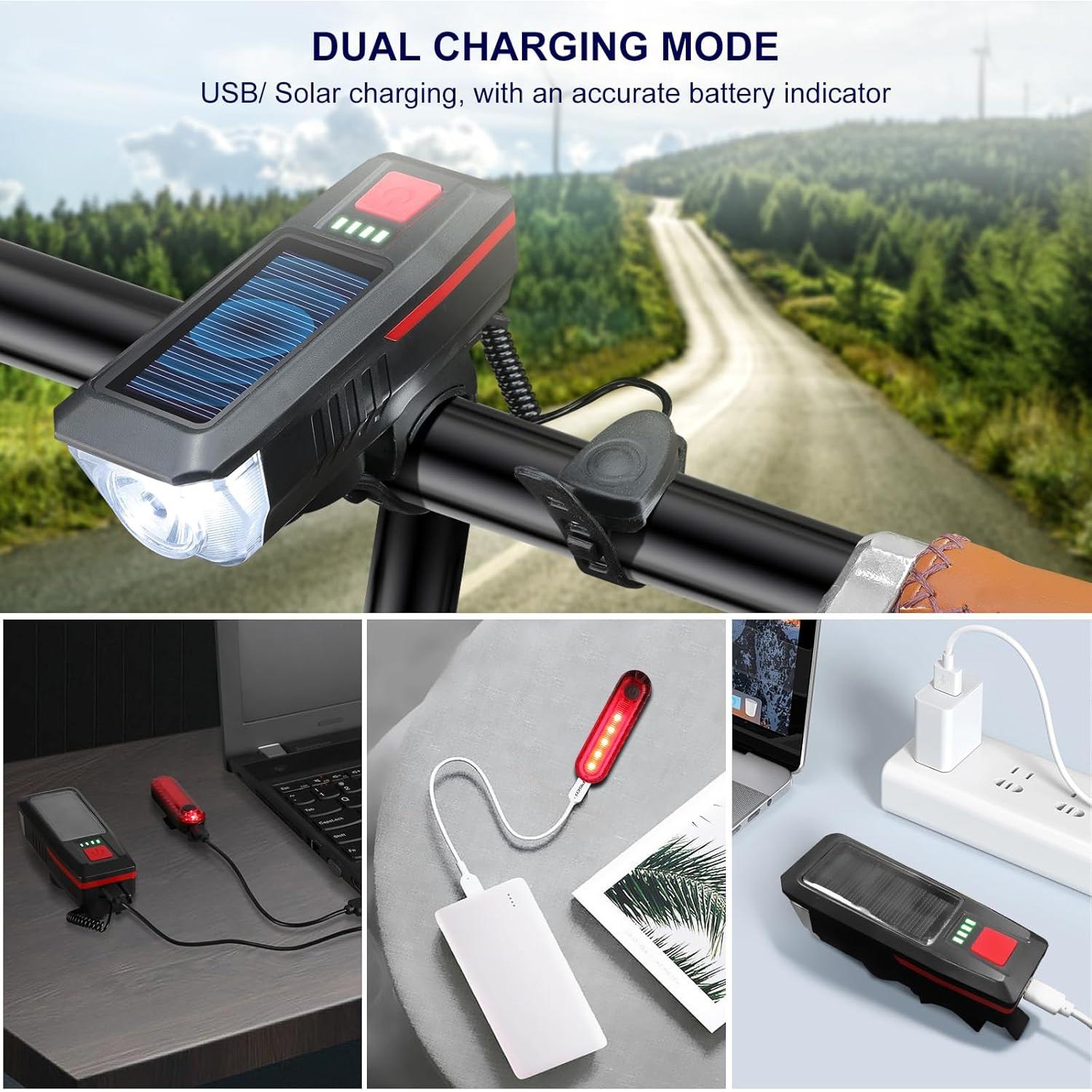 Juego de Luces Recargables SODPE para Bicicleta - 800 Lúmenes