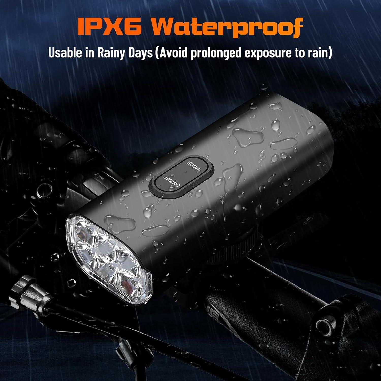 Luz Frontal para Bicicleta Suruid 2000 Lúmenes Recargable IPX-6