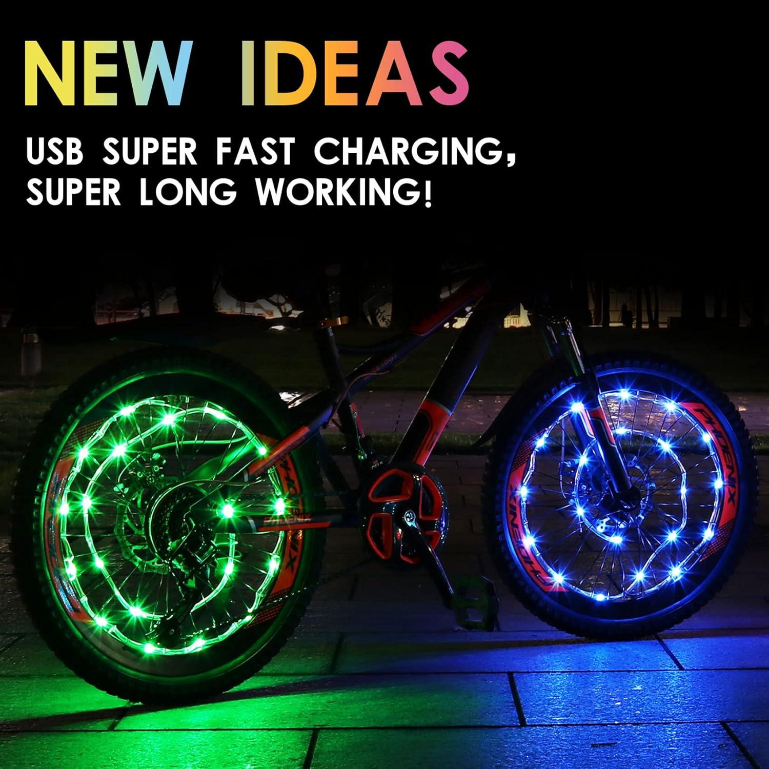 Luces de Rueda de Bicicleta LED Sumree, Recargables USB, 16 Modos