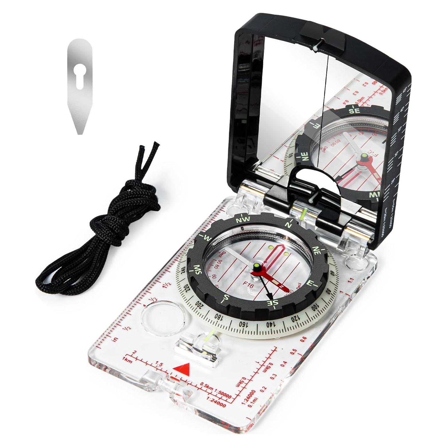 Brújula de Alta Precisión Nihtdoy con Espejo y Cordón