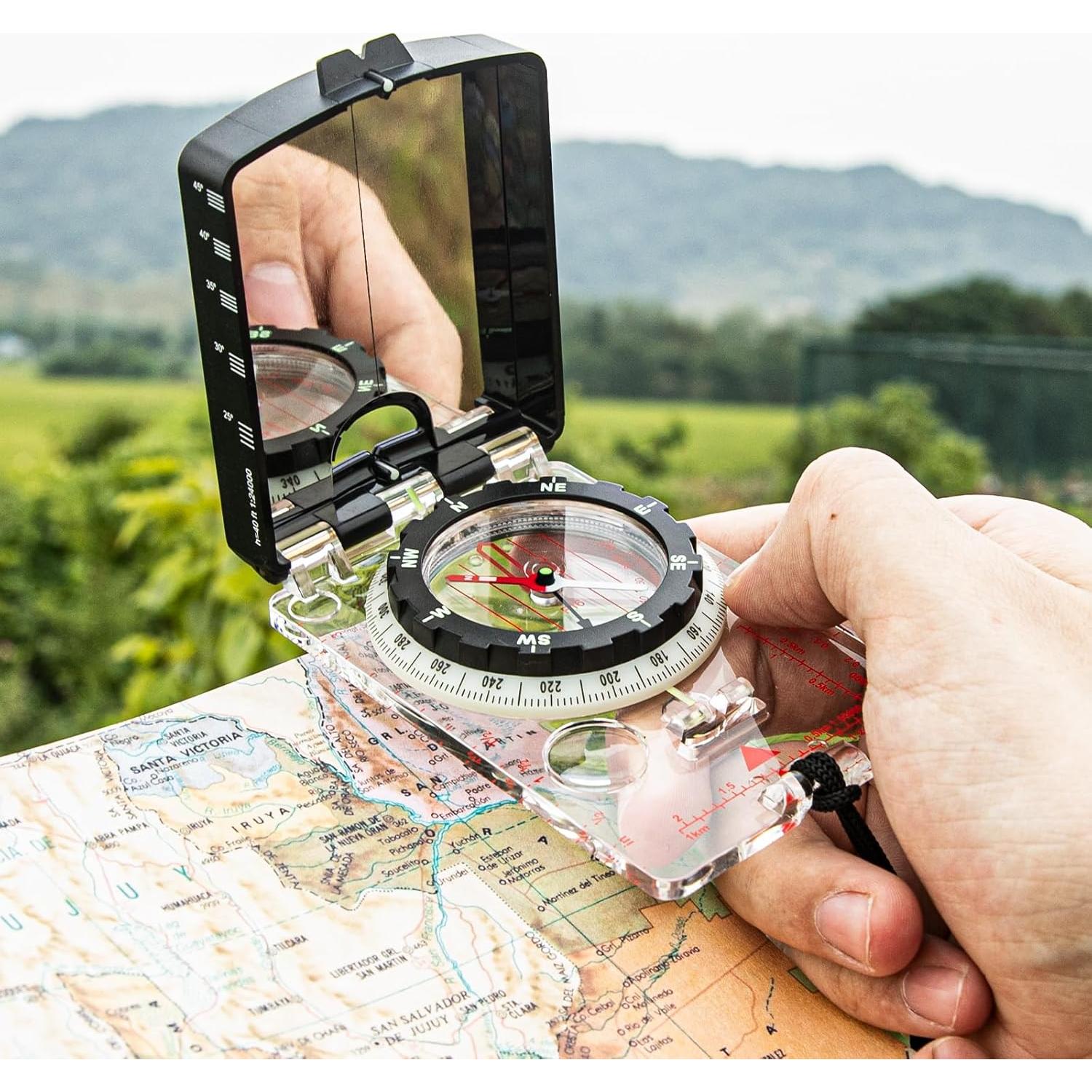Brújula de Alta Precisión Nihtdoy con Espejo y Cordón