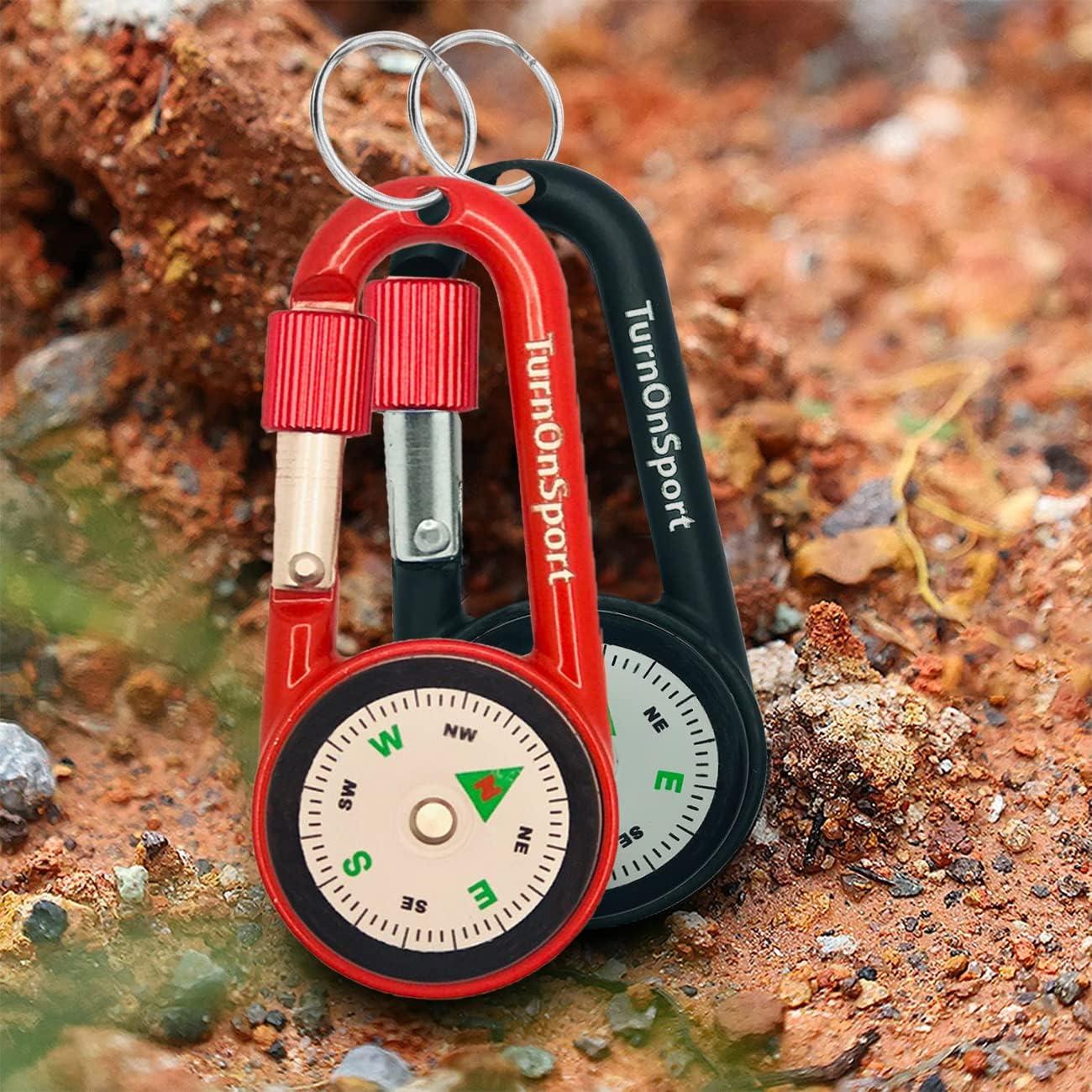 Brújula Clip Carabiner TurnOnSport para Senderismo 2 Pcs