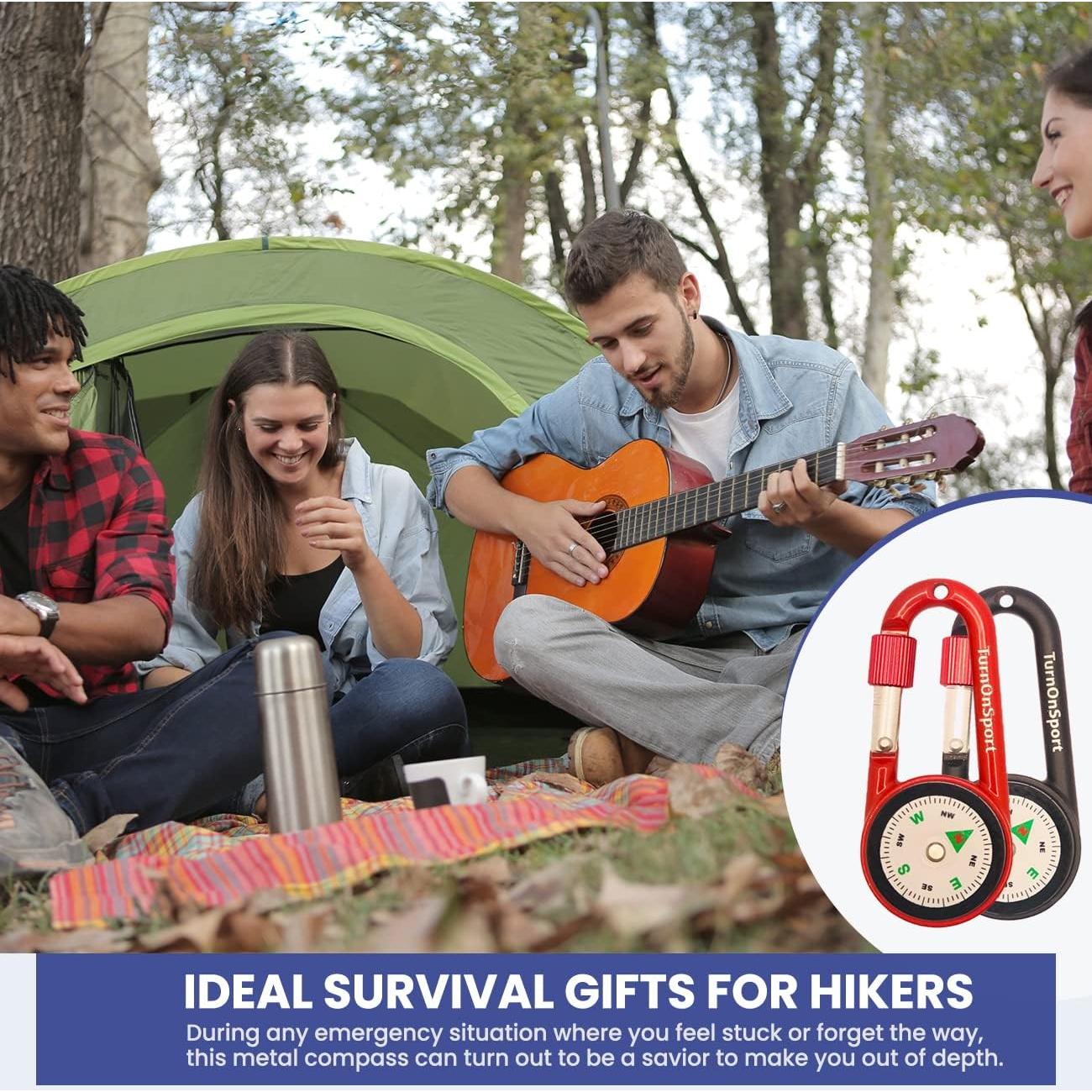 Brújula Clip Carabiner TurnOnSport para Senderismo 2 Pcs