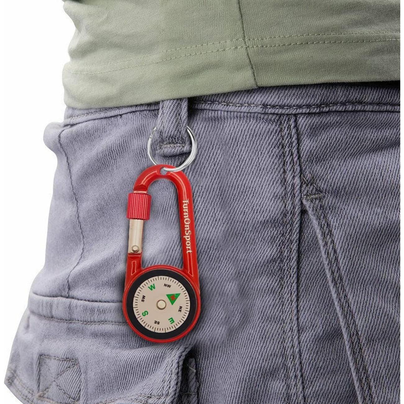 Brújula Clip Carabiner TurnOnSport para Senderismo 2 Pcs