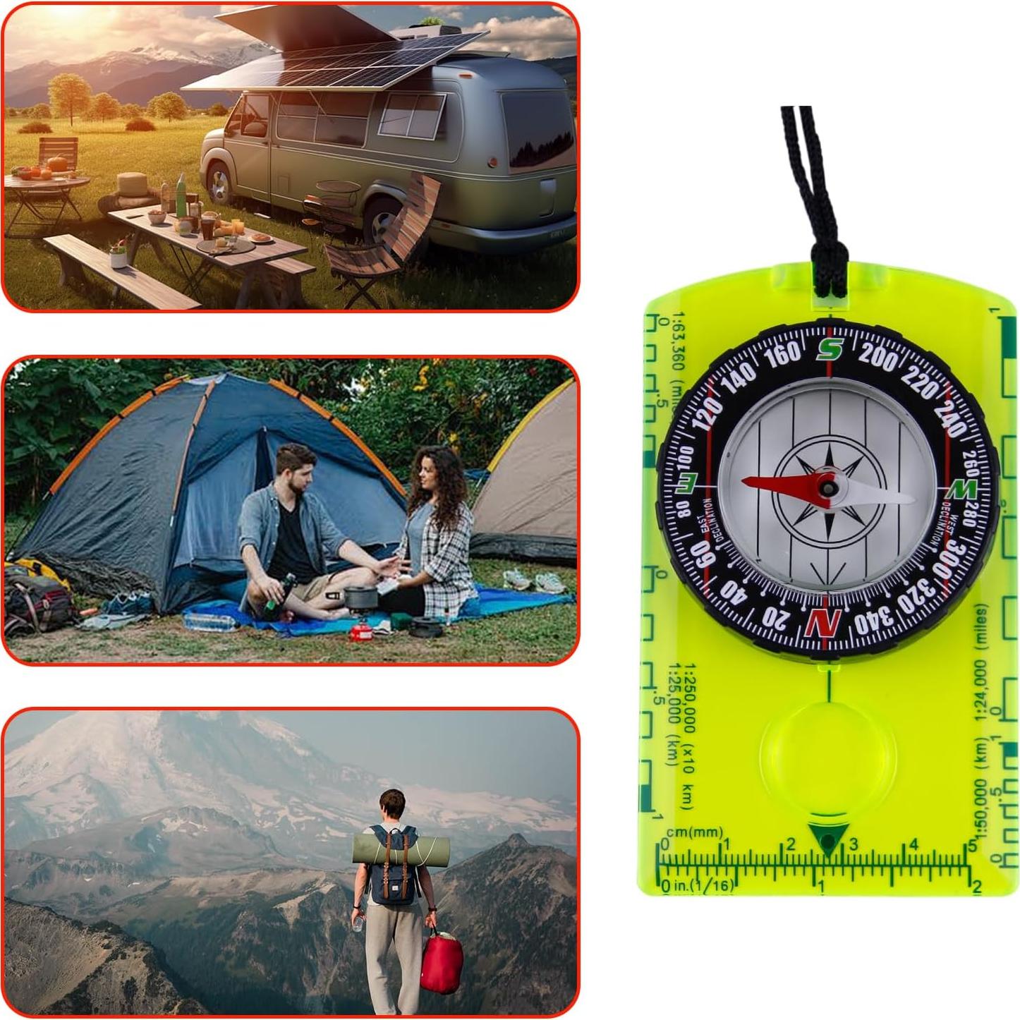 Brújula de Supervivencia Abvsdu - 2 Piezas para Senderismo