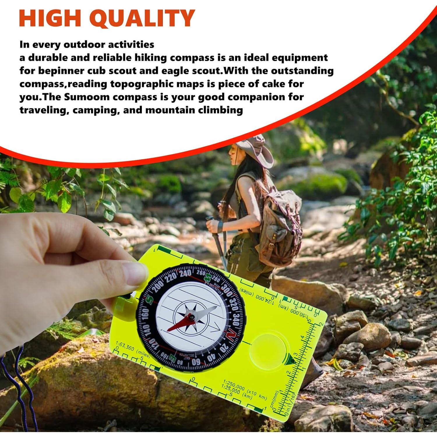 Brújula de Supervivencia Abvsdu - 2 Piezas para Senderismo