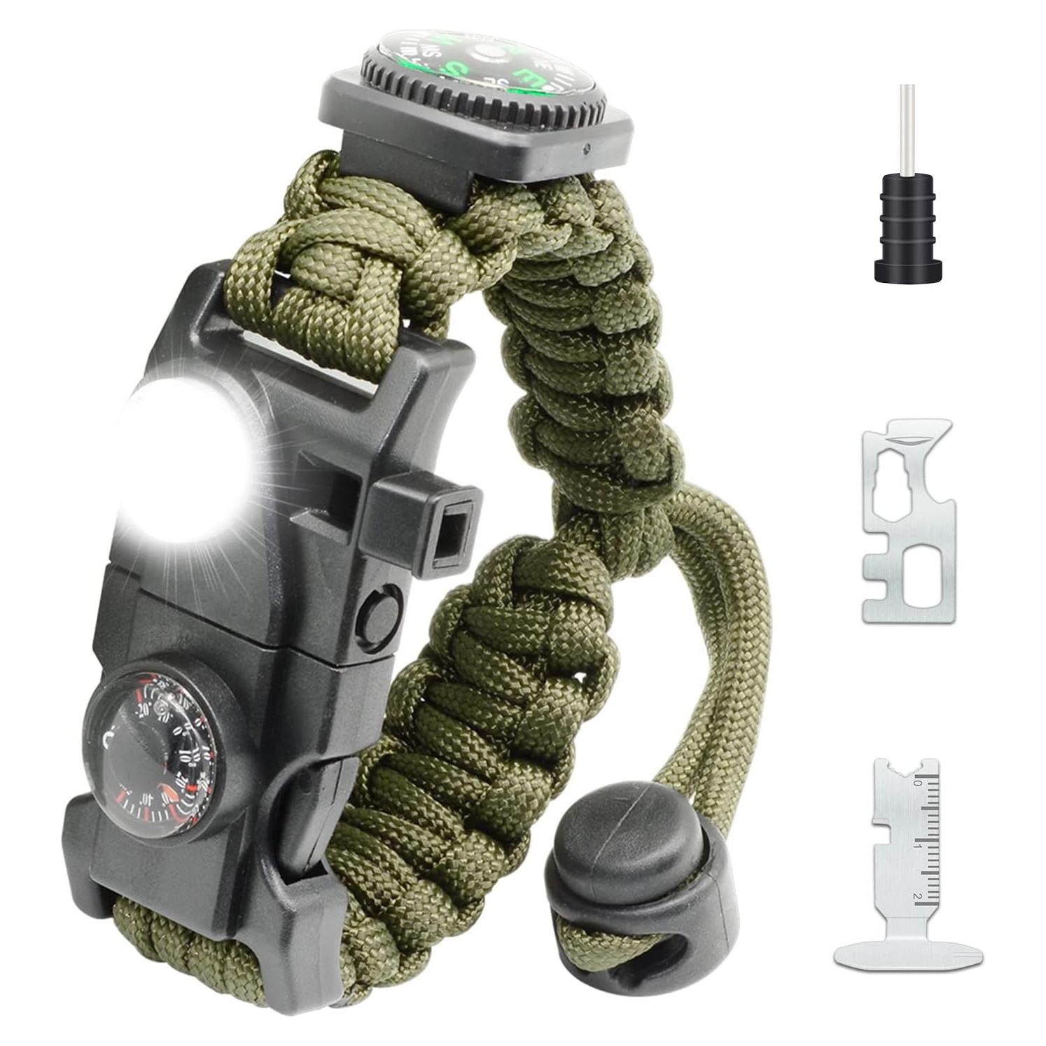 Pulsera de Supervivencia 20 en 1 NVioAsport con Luz LED y Brújula