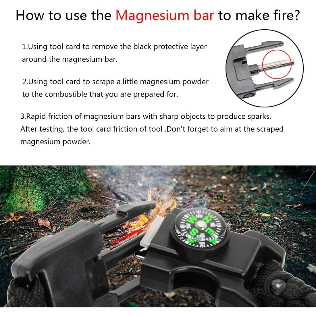 Pulsera de Supervivencia 20 en 1 NVioAsport con Luz LED y Brújula