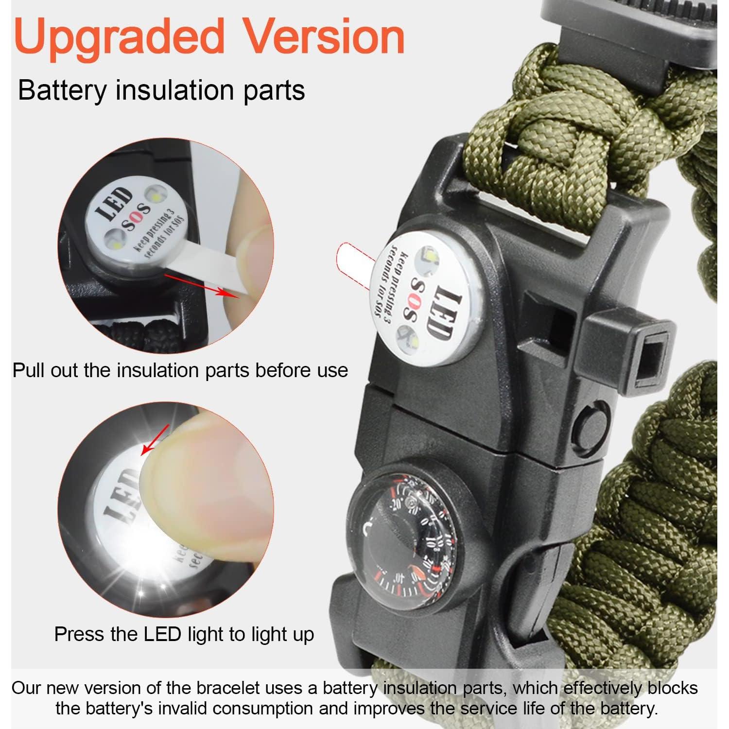 Pulsera de Supervivencia 20 en 1 NVioAsport con Luz LED y Brújula