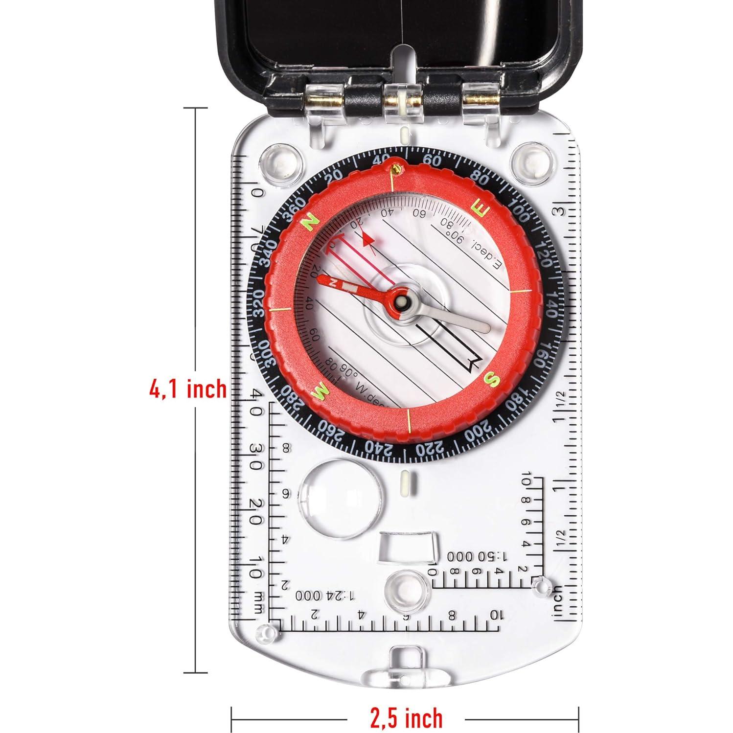 Brújula de Boy Scout TurnOnSport con Espejo Ajustable