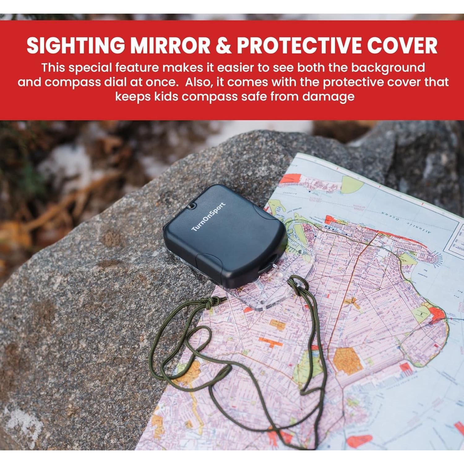 Brújula de Boy Scout TurnOnSport con Espejo Ajustable