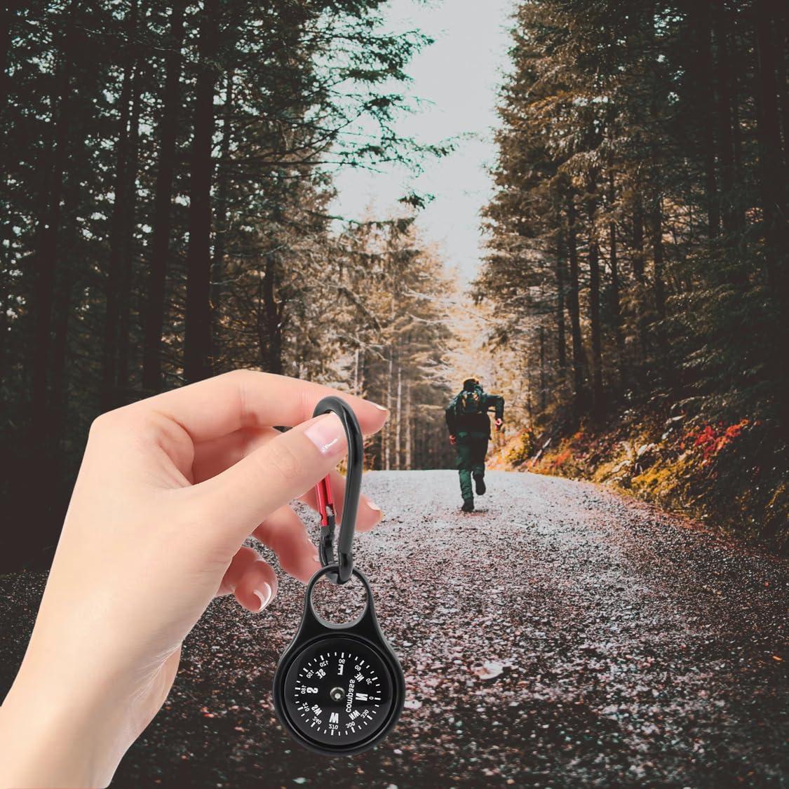 Mini Brújula de Supervivencia RAPOBRIX con Carabiner 5.3cm