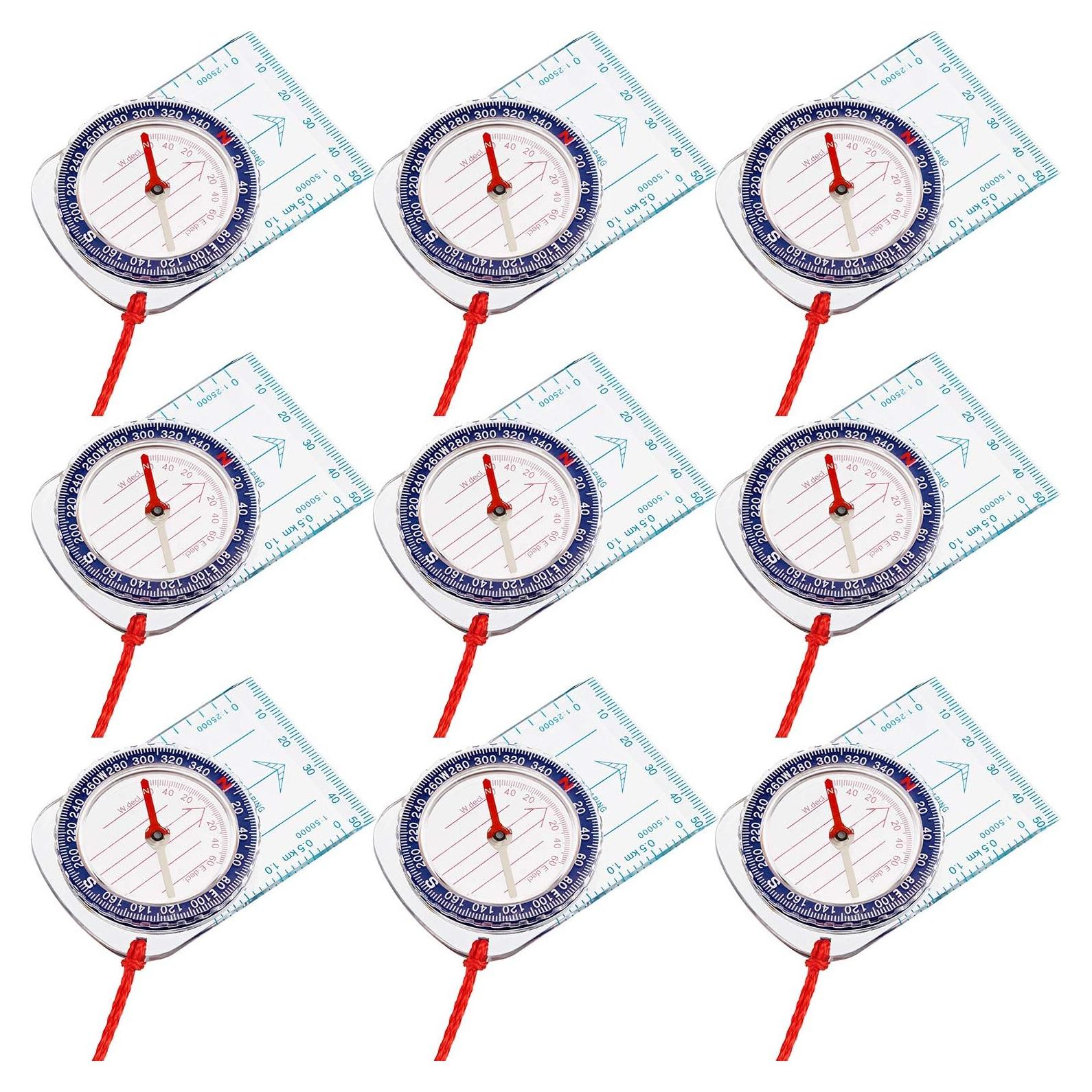 Brújulas de Orientación BBTO 9 Piezas para Senderismo