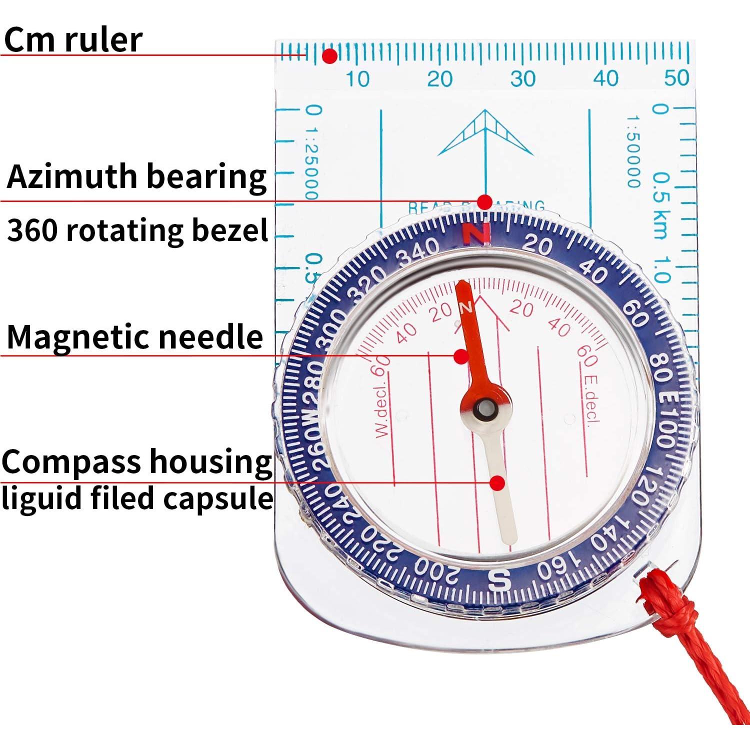 Brújulas de Orientación BBTO 9 Piezas para Senderismo