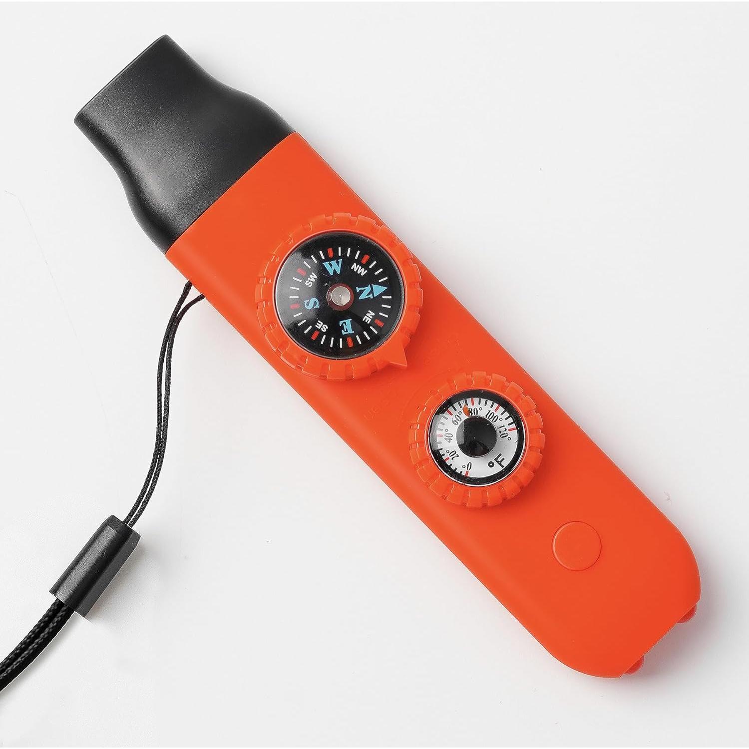 Silbato de Seguridad Multifuncional Viriber 7 en 1 Naranja