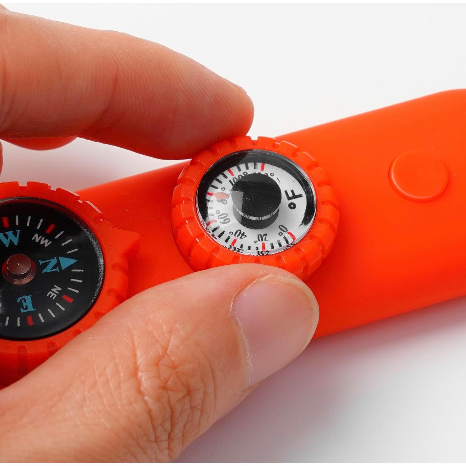 Silbato de Seguridad Multifuncional Viriber 7 en 1 Naranja