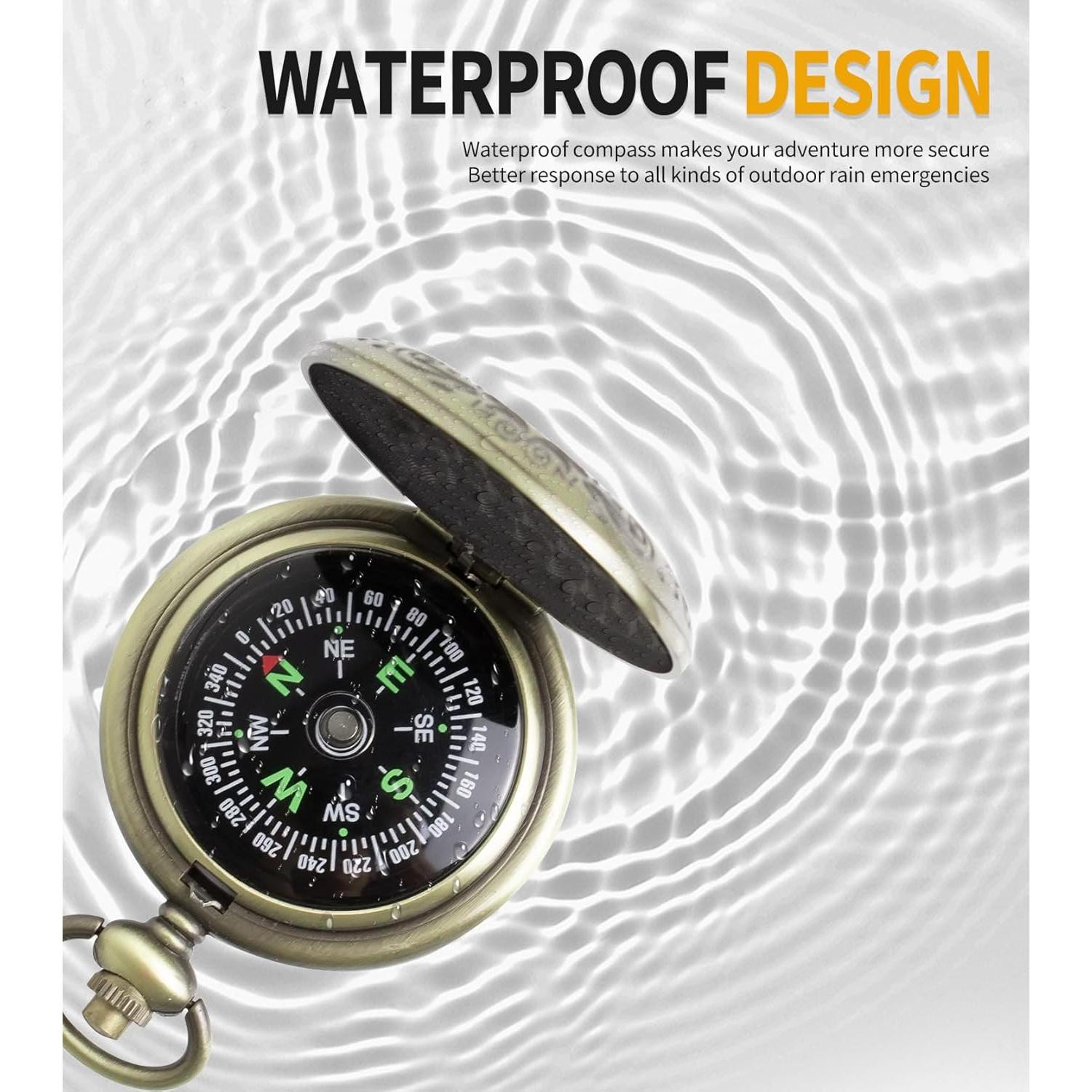 Brújula de Llave Dorada HKSWUTKW B35 Impermeable para Niños