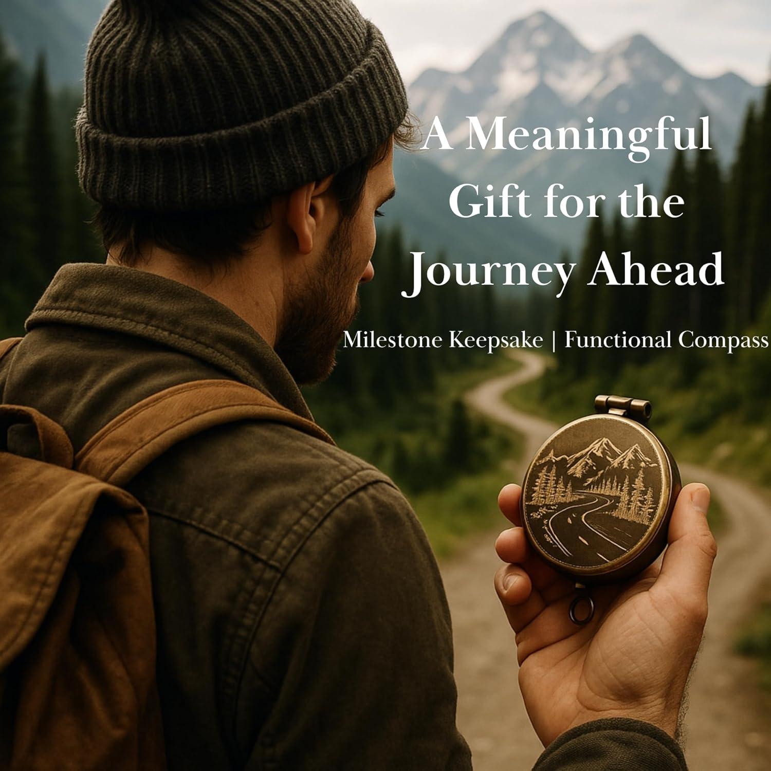 Brújula Vintage Grabada SFdizayn con Funda de Cuero 5 cm