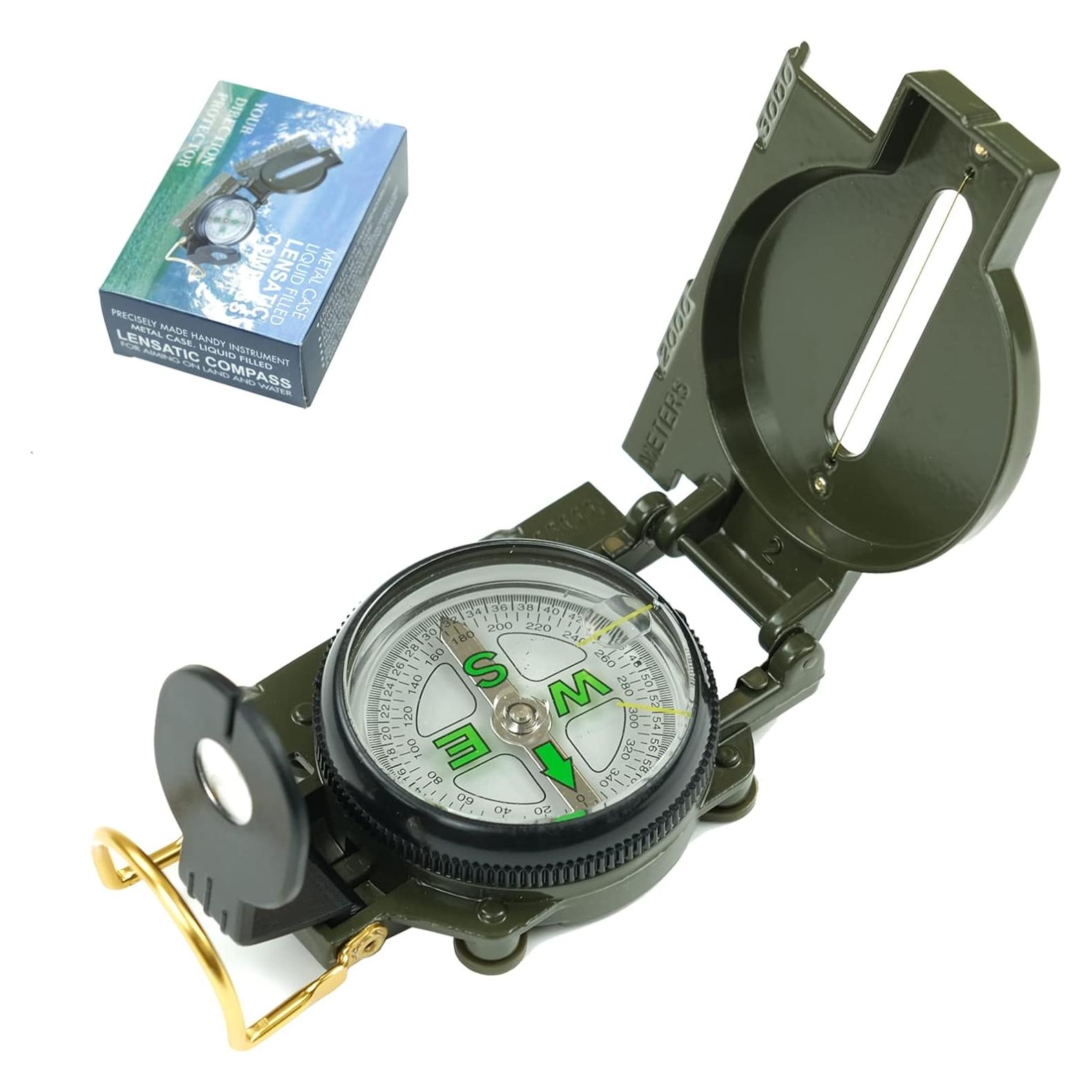 Brújula Militar JYEASTZ para Senderismo y Camping - Verde