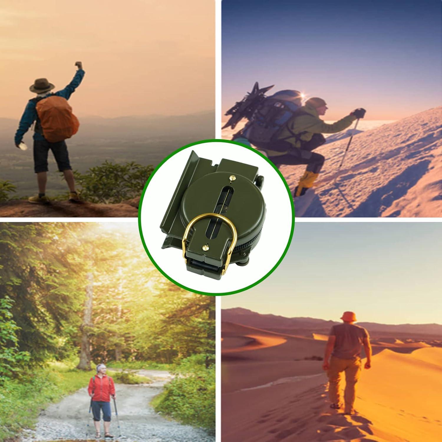 Brújula Militar JYEASTZ para Senderismo y Camping - Verde