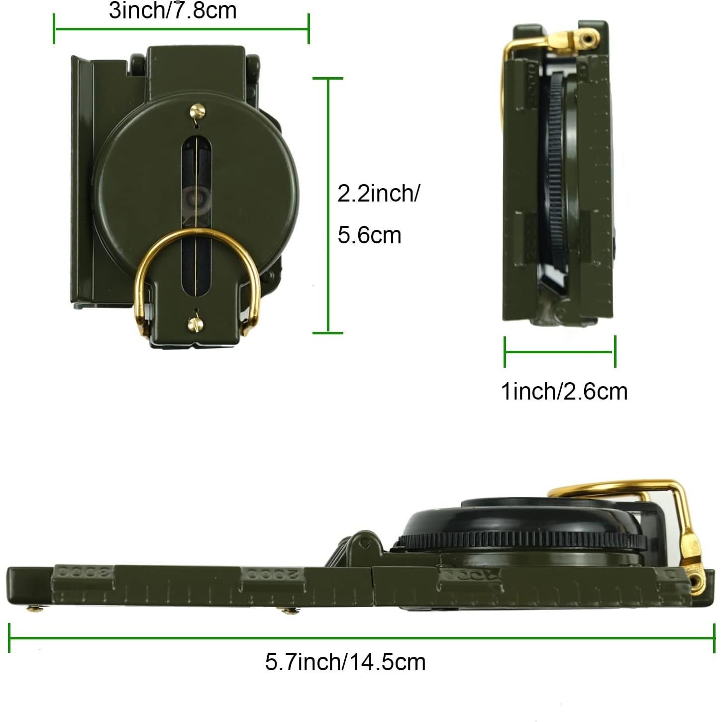 Brújula Militar JYEASTZ para Senderismo y Camping - Verde