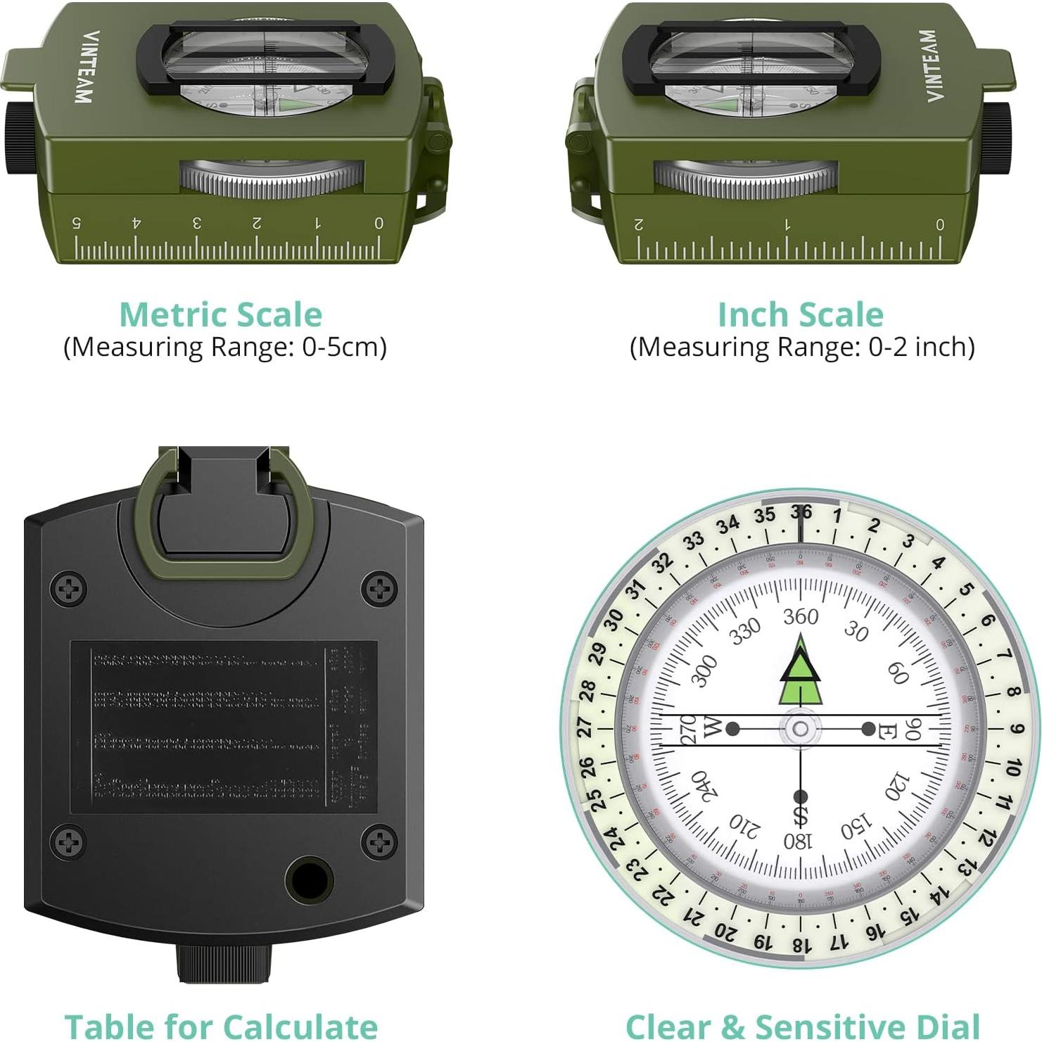 Brújula Multifuncional Vinteam TL909-EMA para Senderismo