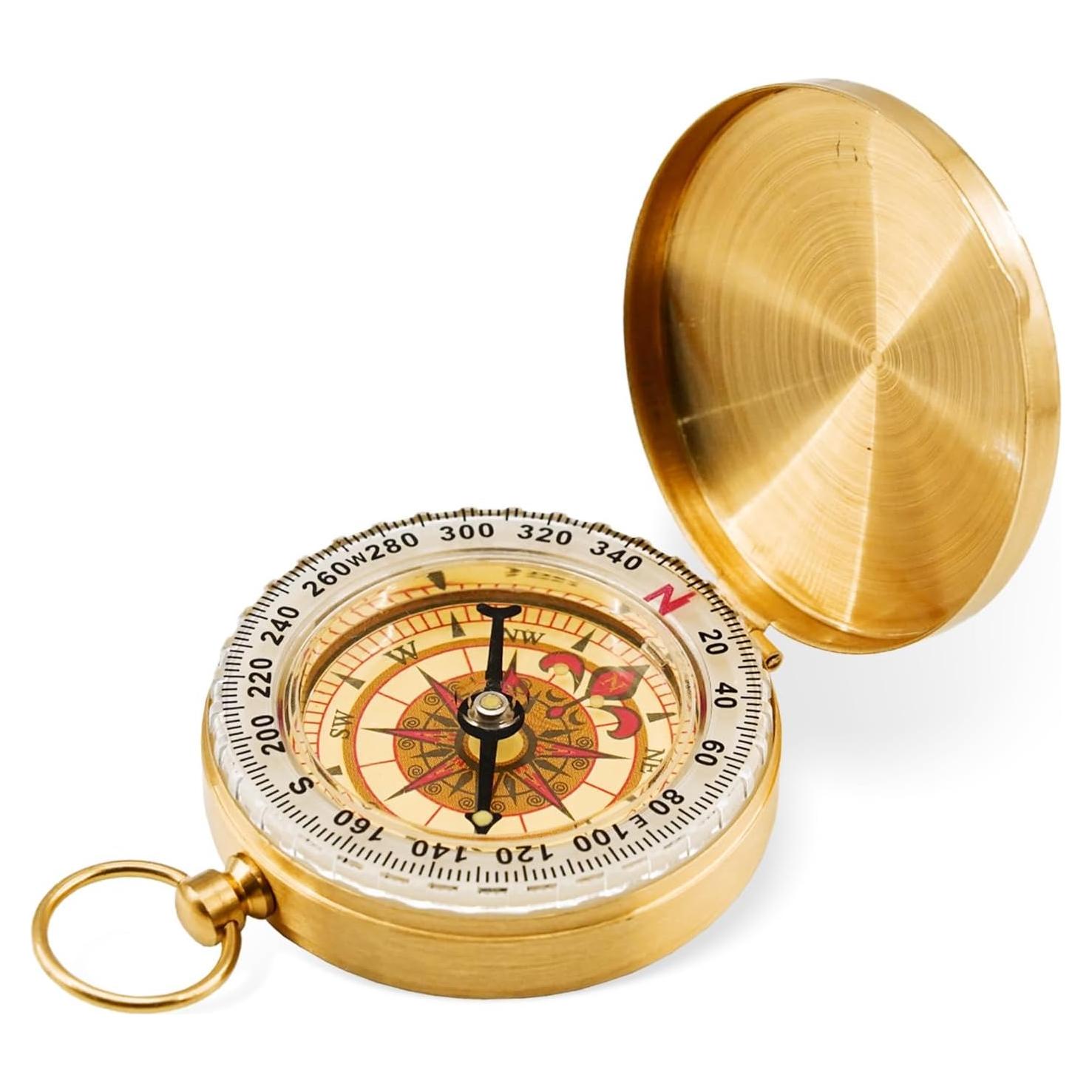 Brújula de Supervivencia Rovella de Latón que Brilla en la Oscuridad