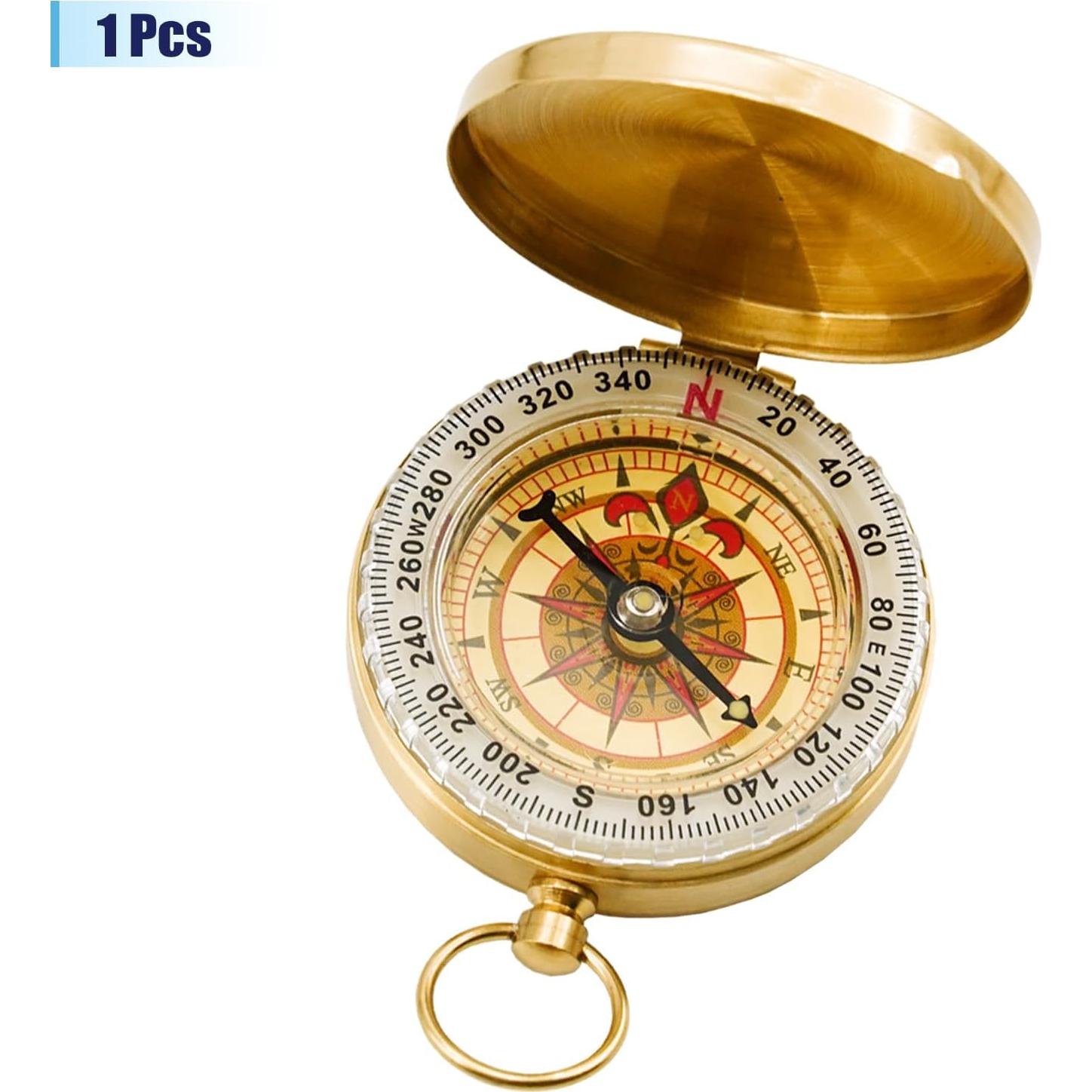 Brújula de Supervivencia Rovella de Latón que Brilla en la Oscuridad