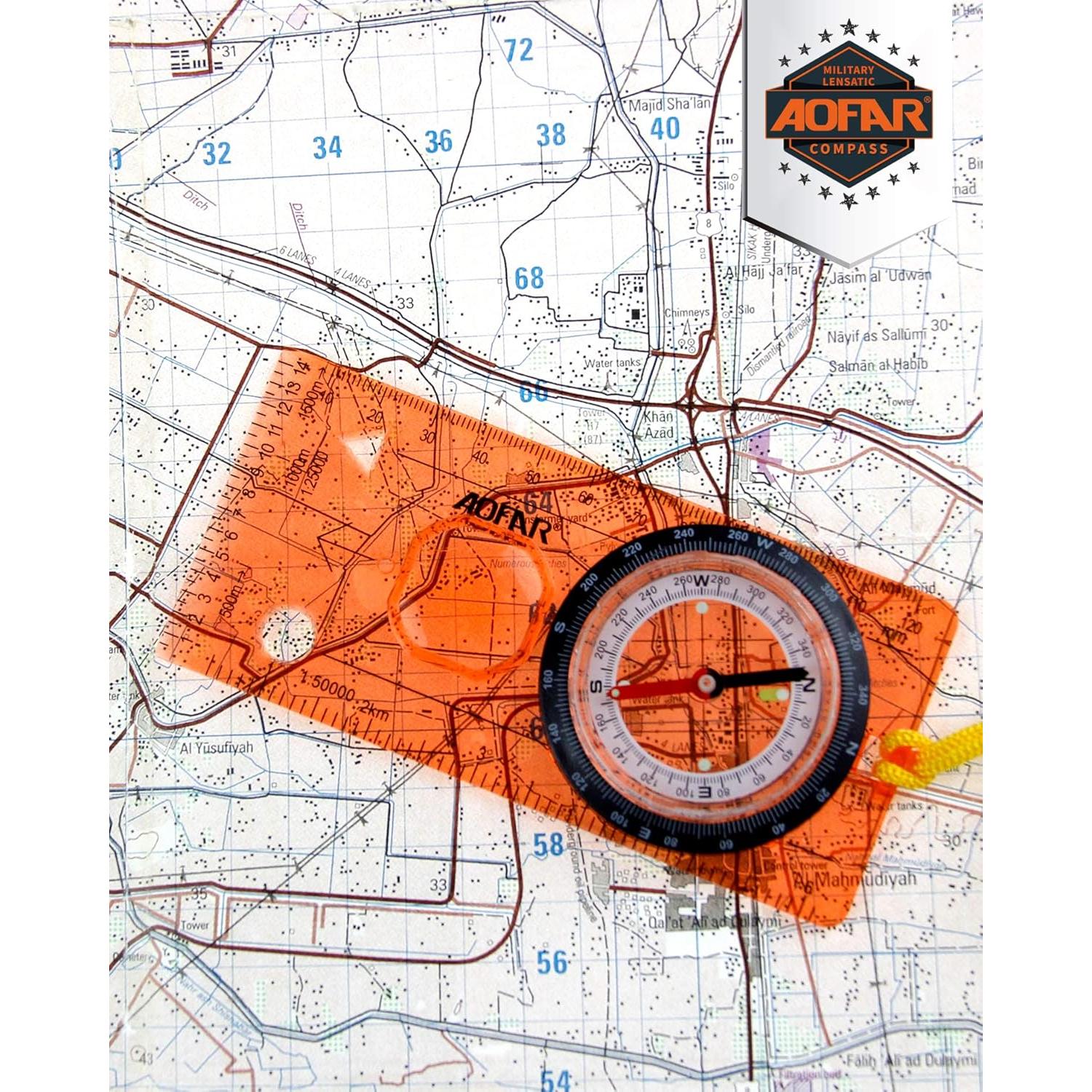 Brújula de Orientación AOFAR AF-5C para Senderismo y Camping