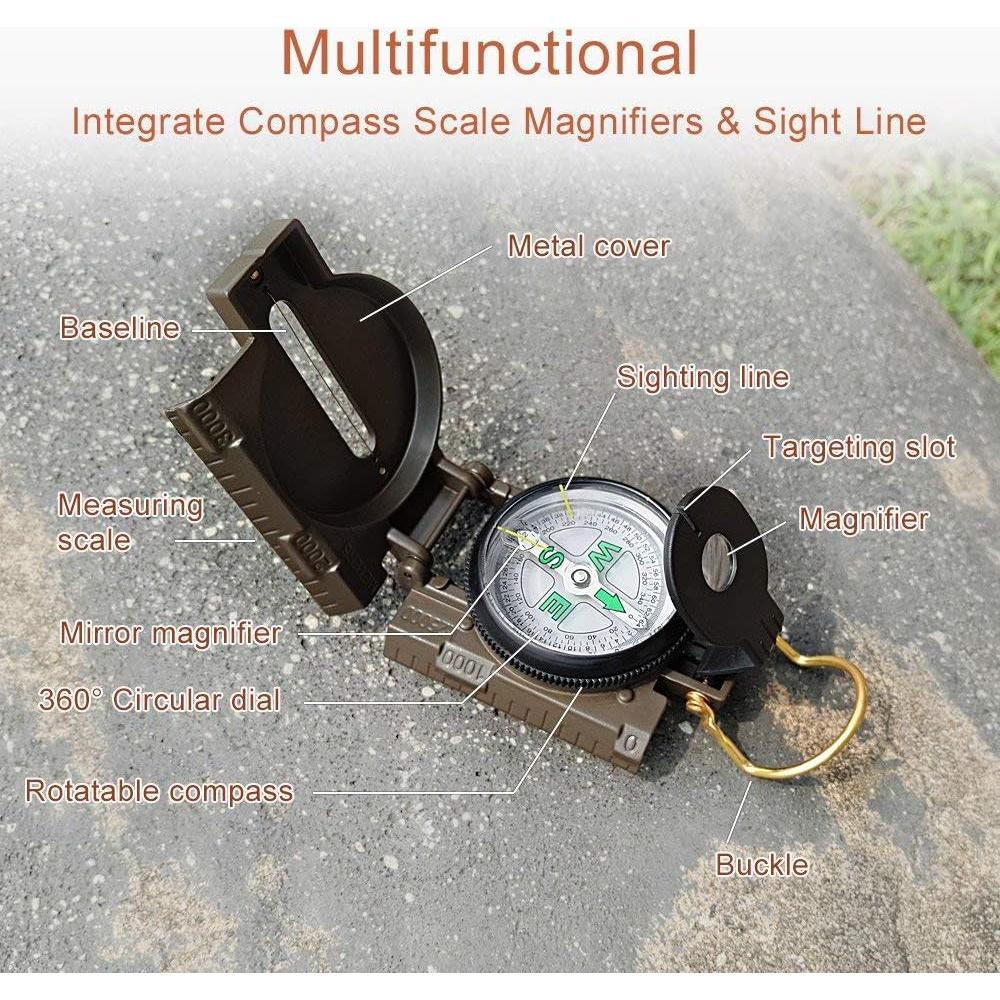 Brújula Militar Multifuncional VANVENE Verde Impermeable