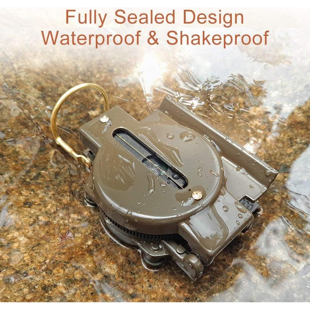 Brújula Militar Multifuncional VANVENE Verde Impermeable