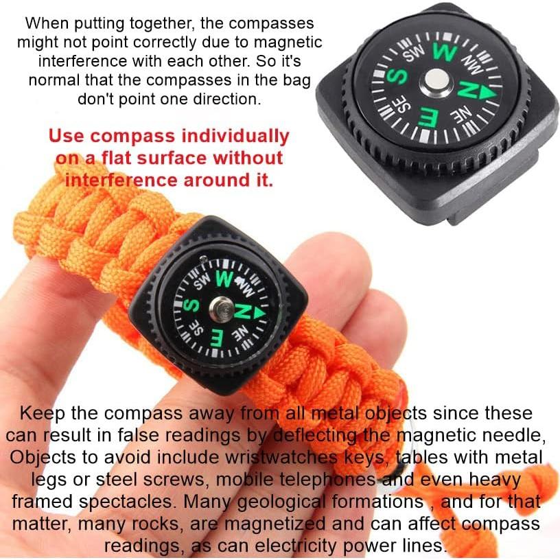 Brújula de Muñeca Mini 15pcs ZoloAJay para Supervivencia