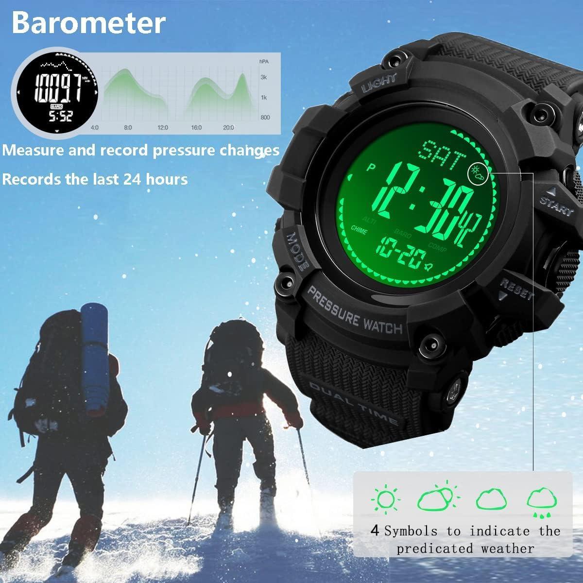 Reloj Digital Deportivo Militar AOSLSI con Brújula y Altímetro