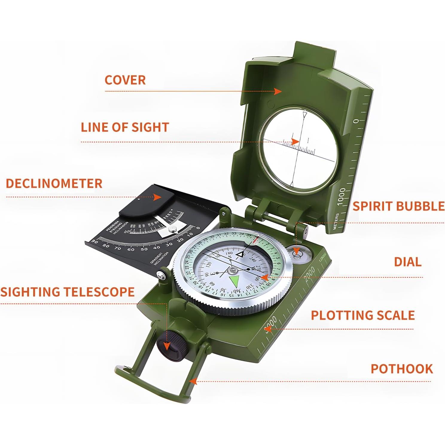 Brújula de Supervivencia aiGear CHS-01 Militar Verde