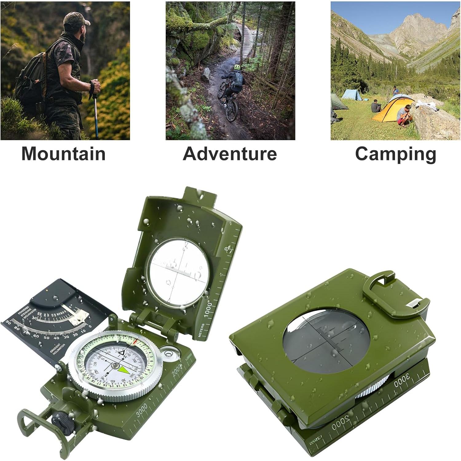 Brújula de Supervivencia aiGear CHS-01 Militar Verde