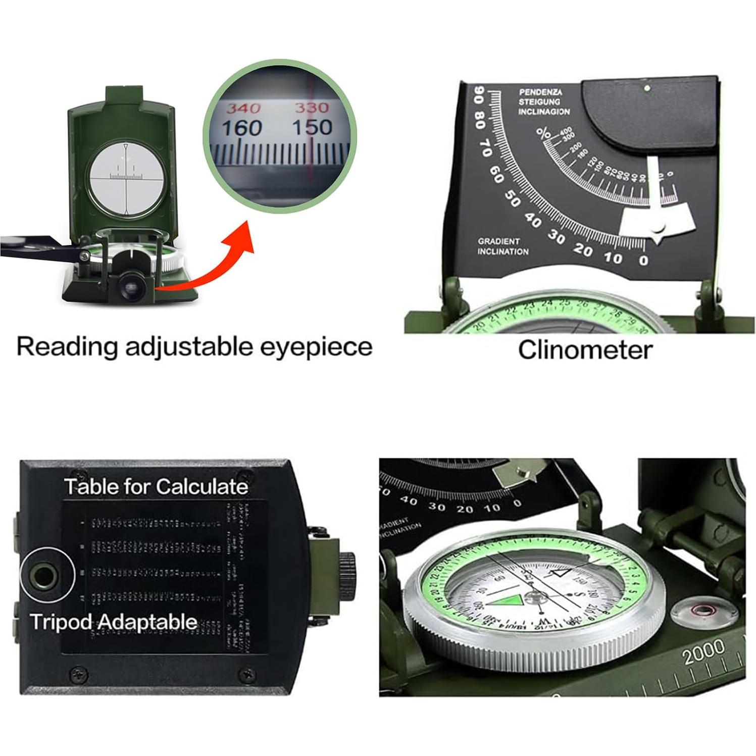 Brújula de Supervivencia aiGear CHS-01 Militar Verde