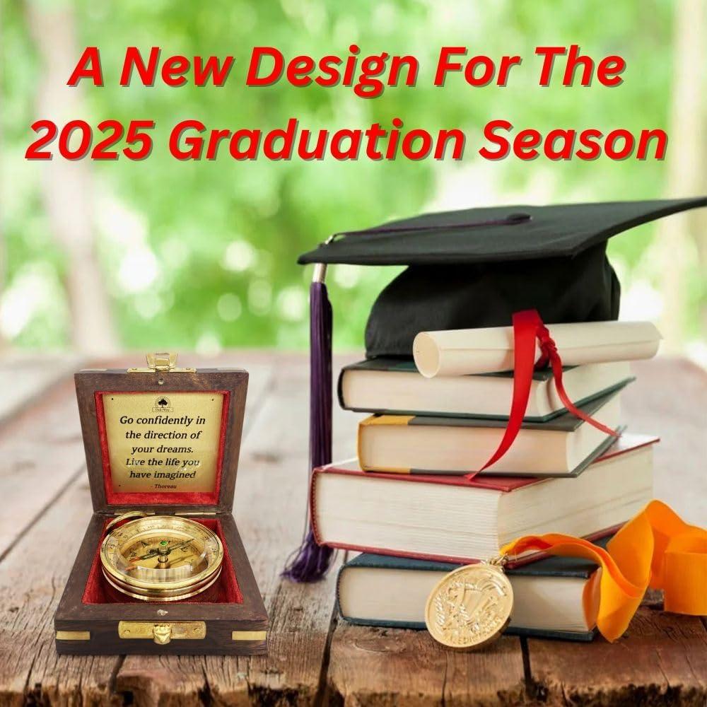 Brújula Dream Chaser OakiWay en Caja de Madera - Regalo Inspirador