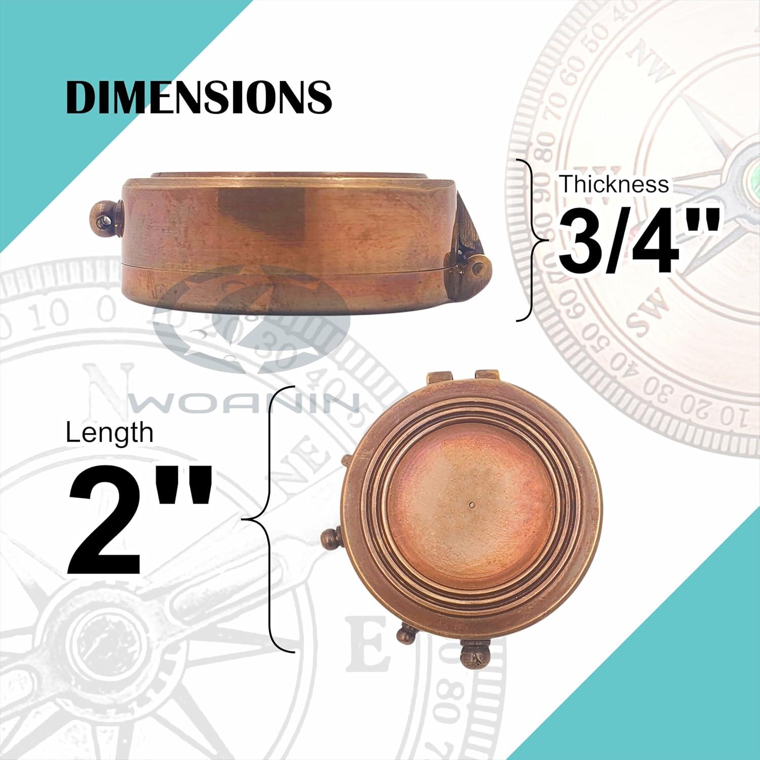 Brújula Scout WOANIN Grabada con Juramento y Caja de Cuero