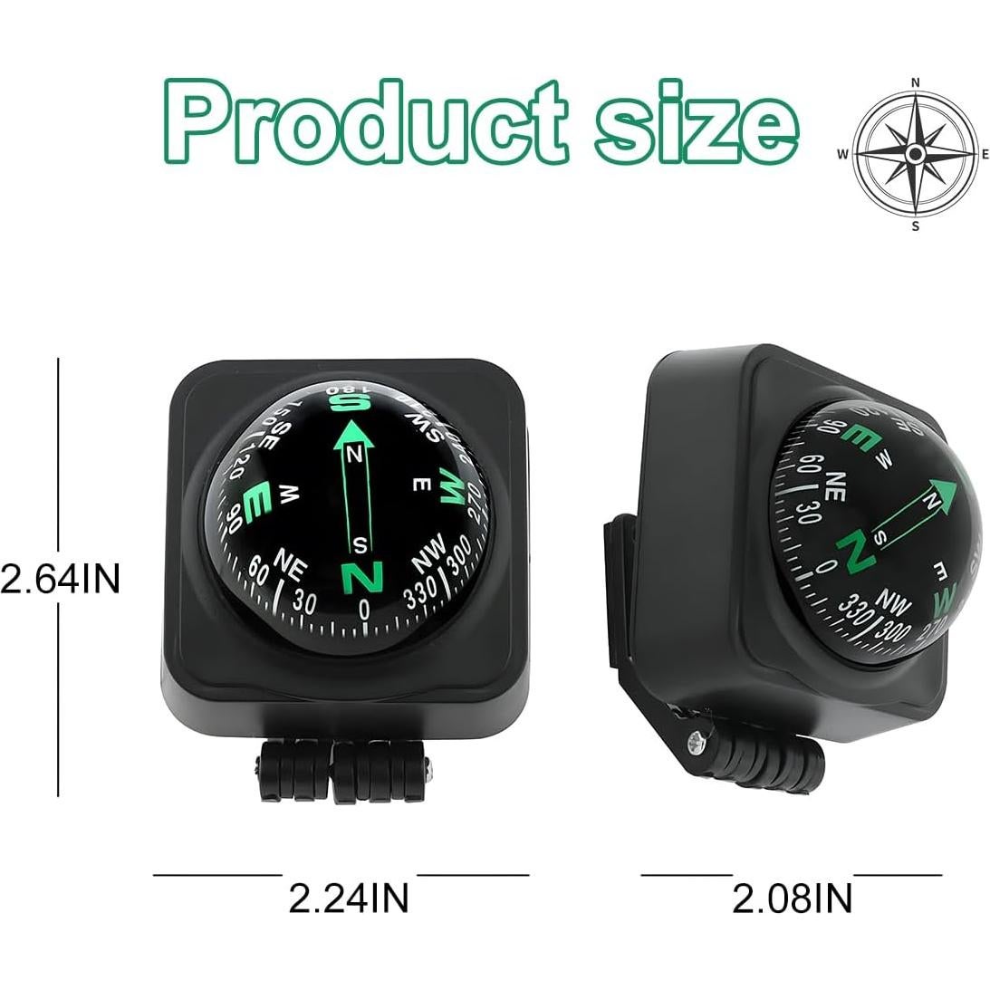 Brújula de Coche Mandark Ajustable para Tablero 6.7cm