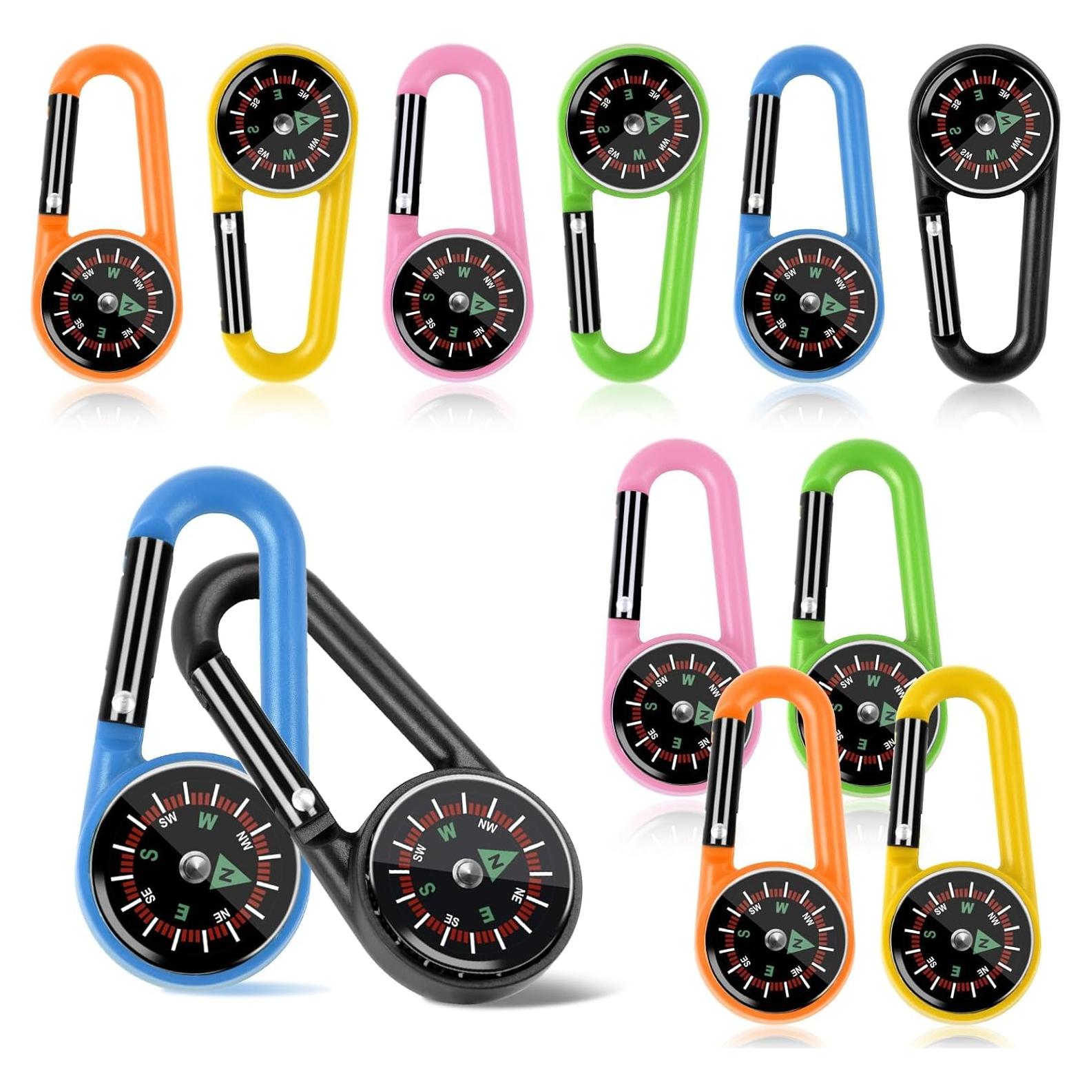 12 Llavero Brújula Taikula Compacta para Niños - Colores Vivos