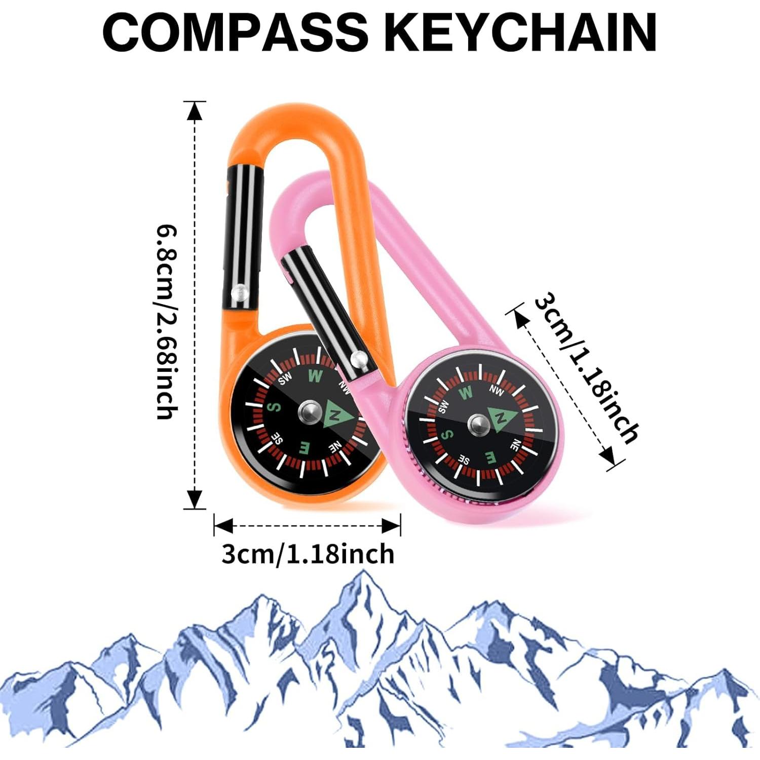 12 Llavero Brújula Taikula Compacta para Niños - Colores Vivos