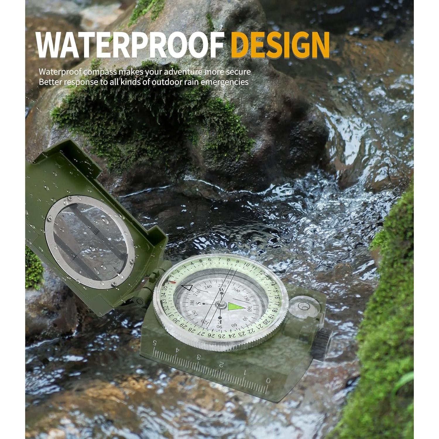 Brújula Impermeable HKSWUTKW K49 que Brilla en la Oscuridad