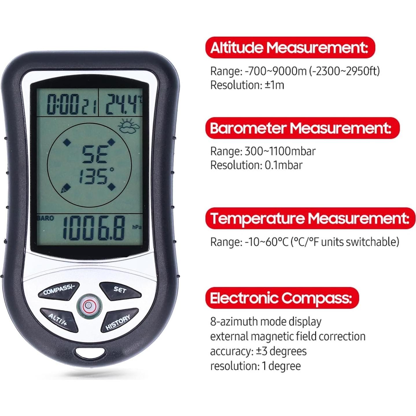 Altímetro Digital 8 en 1 Kodrily con Brújula y Termómetro