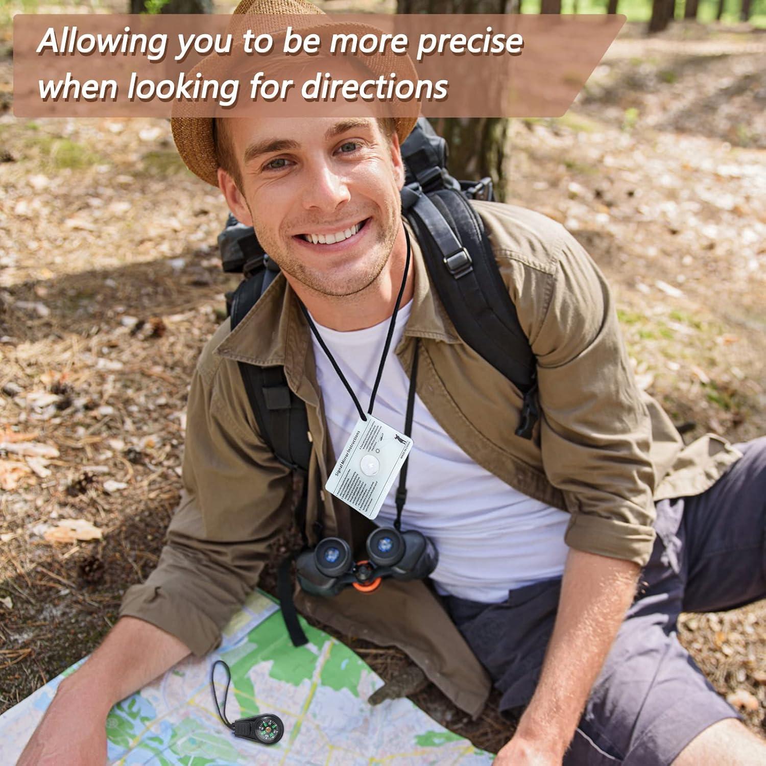 Espejo de Supervivencia Civaner 2 Piezas con Silbato y Brújulas