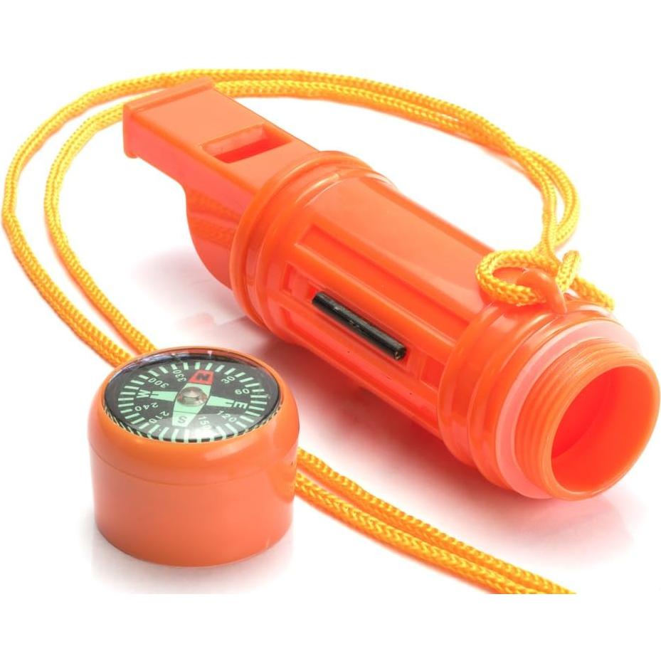 Silbato de Supervivencia 5-en-1 SE Naranja 11.4 cm - 2-Pack