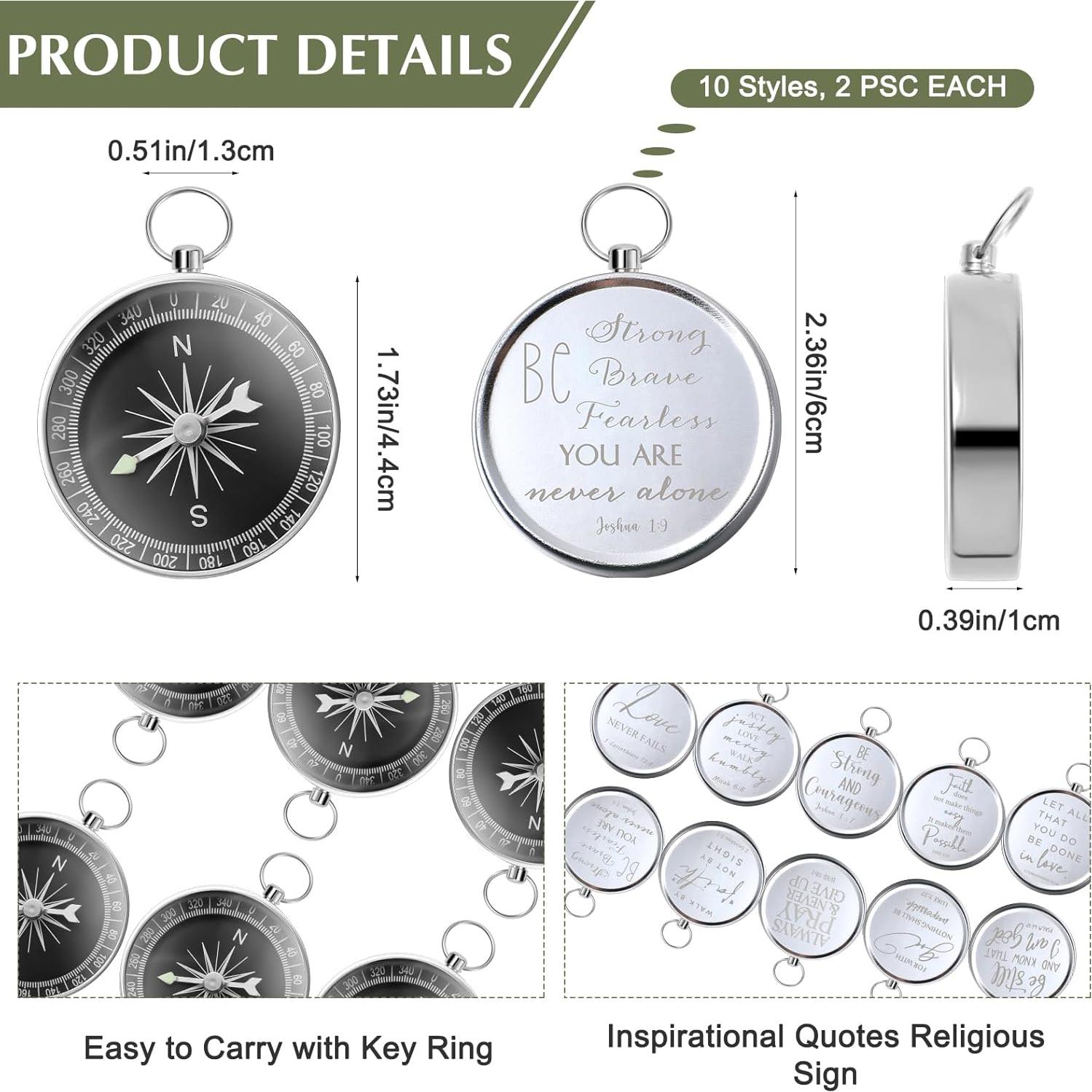 Set de 20 Brújulas Cristianas Fumete con Versículos Bíblicos