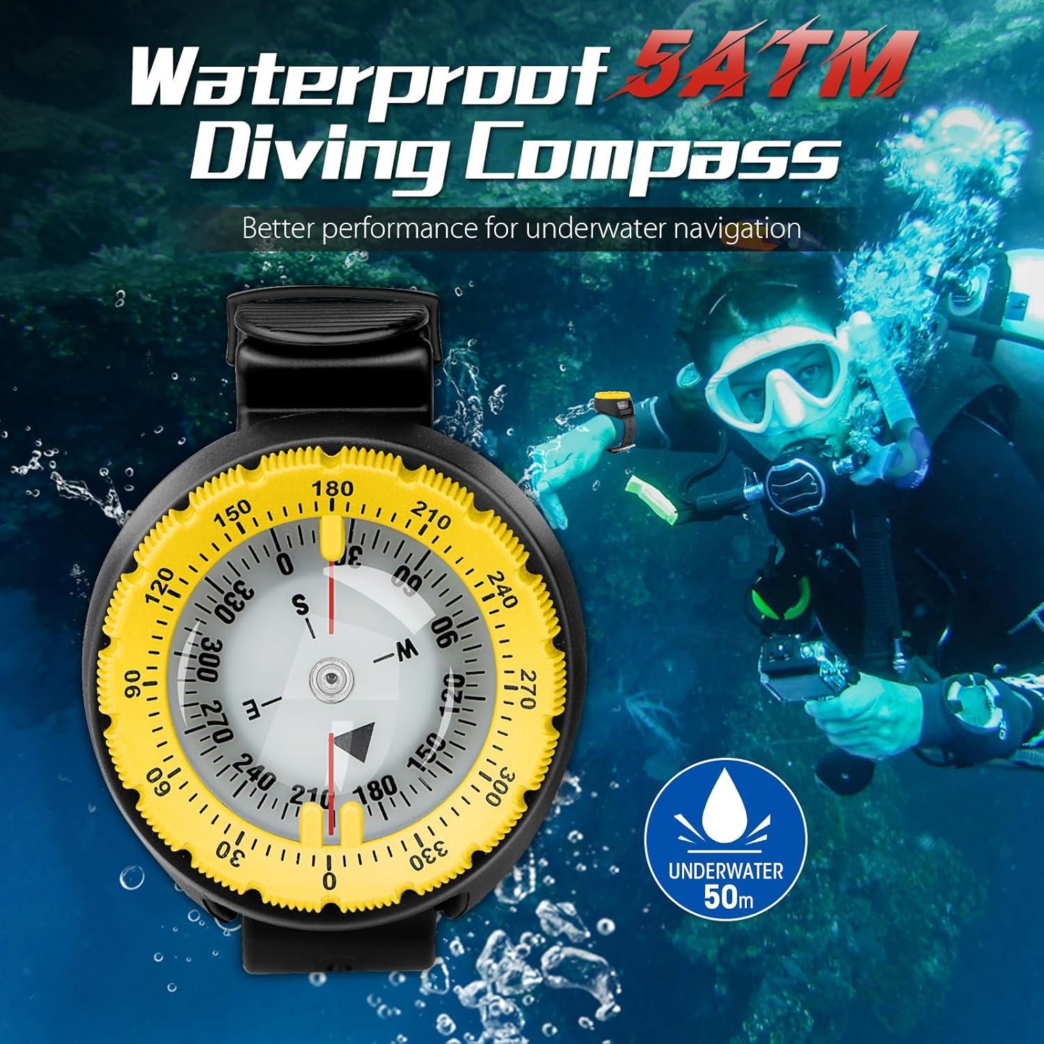 Brújula de Buceo Profesional OVOVFANY Sc-03 Impermeable 50m