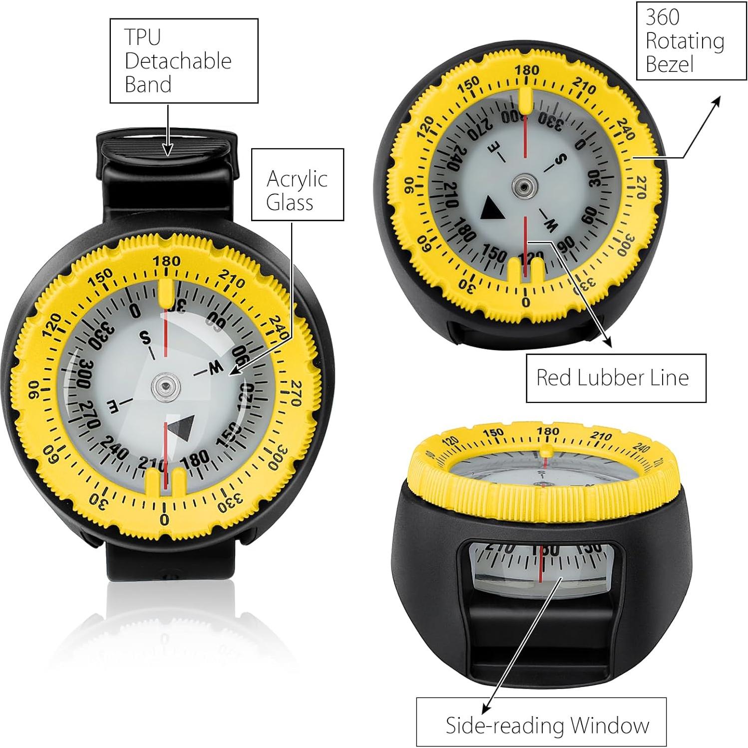 Brújula de Buceo Profesional OVOVFANY Sc-03 Impermeable 50m